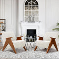 2 Pcs Home Accent Chair Mid Century Modern Accent Chair with Wood Frame