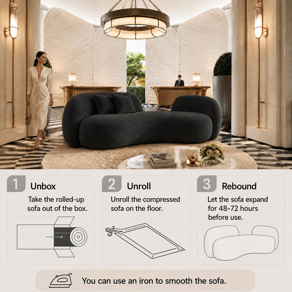 Curved Cream Style Sofa Living Room 2026 new Small Apartment Simple Modern Beauty