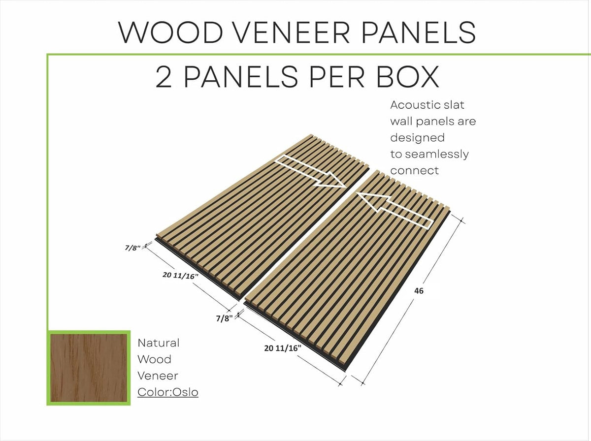 Acoustic Wood Slat Wall Panels – Set of 2
