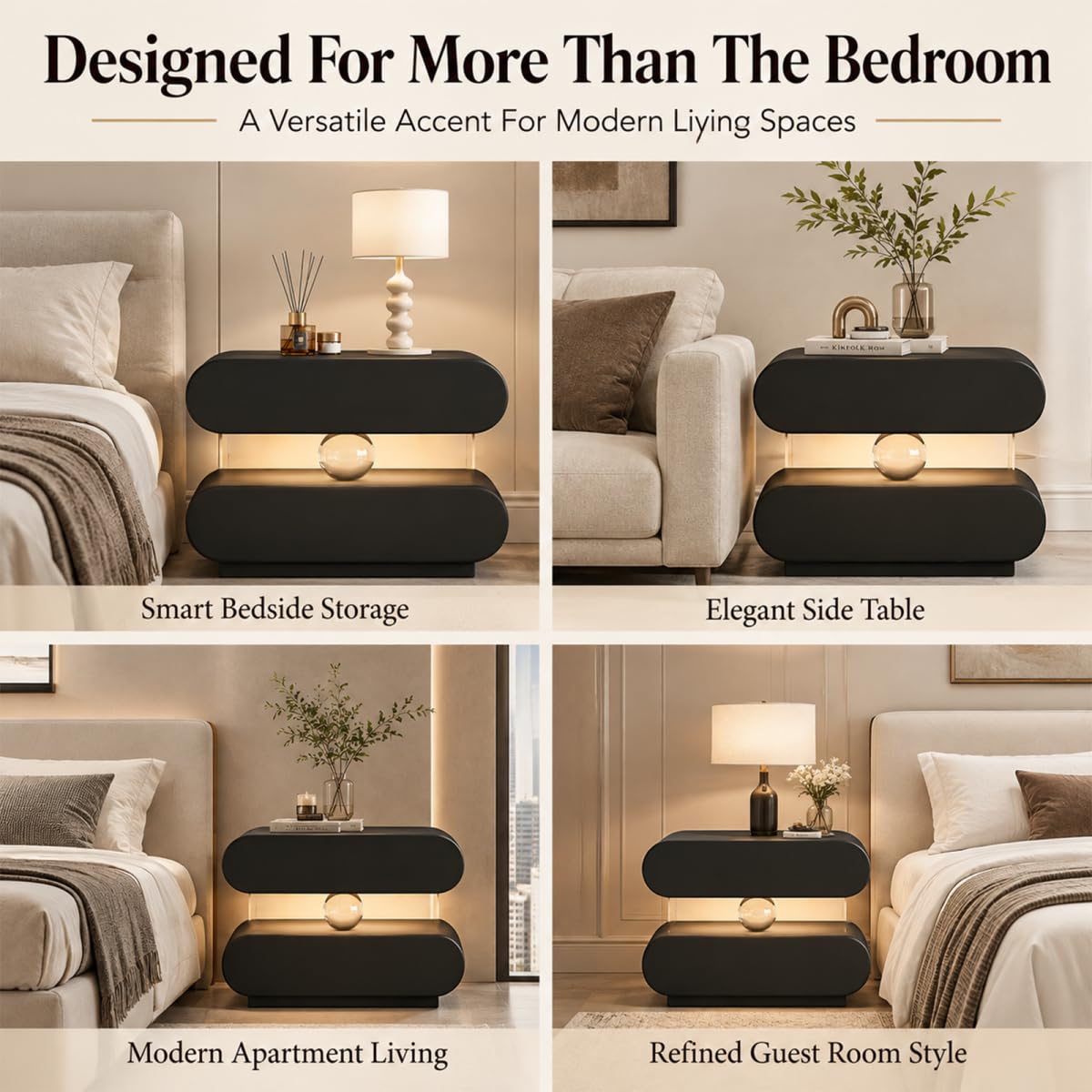 Floating Crystal End Table Auto Sensor Light