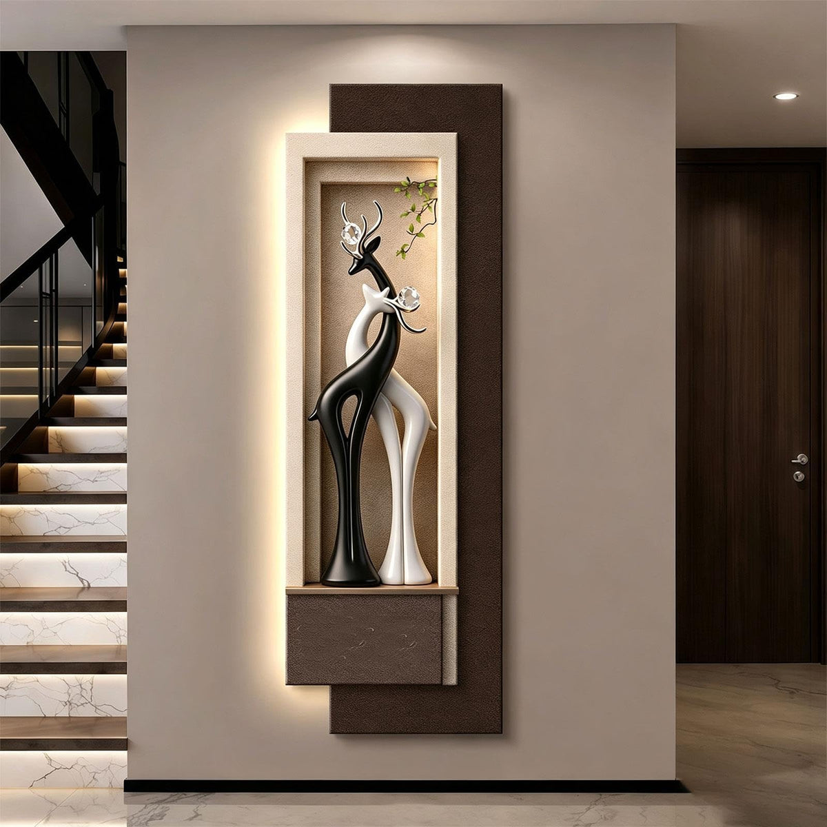 Vertical Deer 3D LED Wall Art