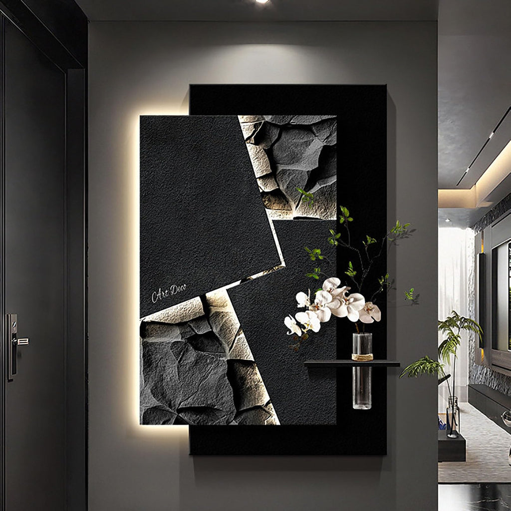 3D Sandstone Wall Art with LED Lighting