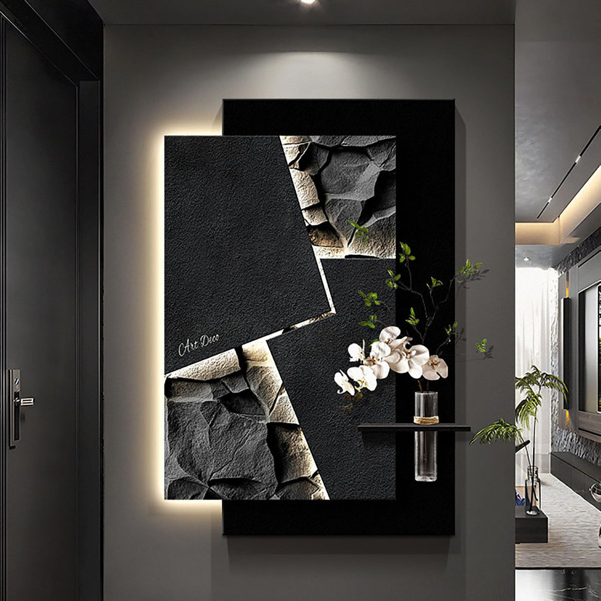 3D Sandstone Wall Art with LED Lighting