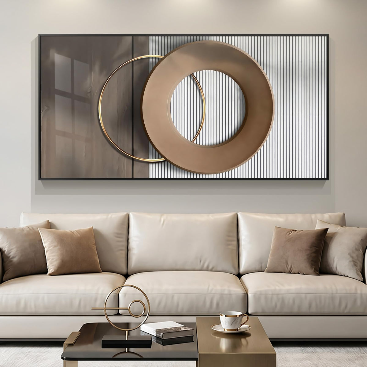 Framed Gold Abstract Wall Art