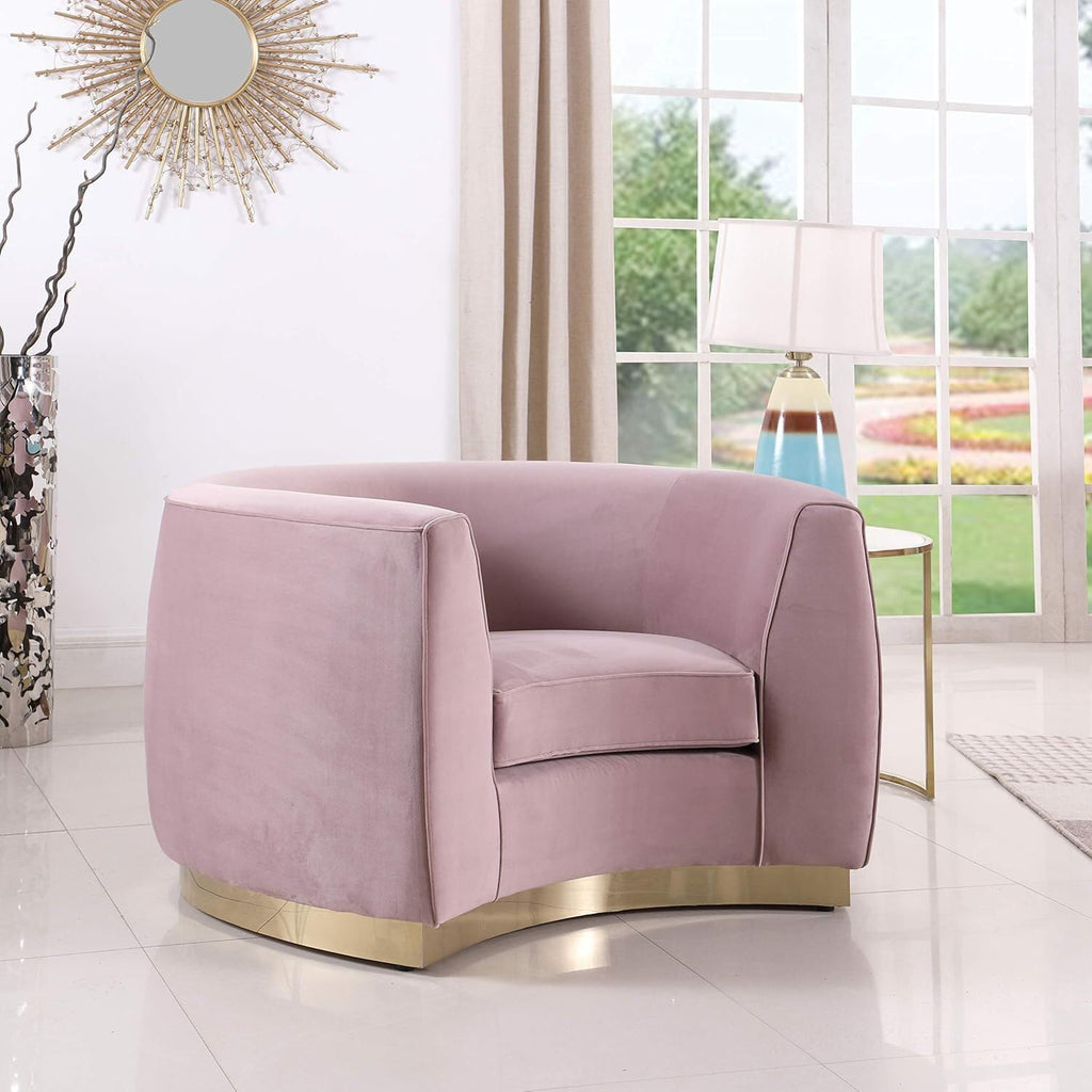 Maykoosh Velvet Accent Chair - Modern Living Room Upholstered Seating with Steel