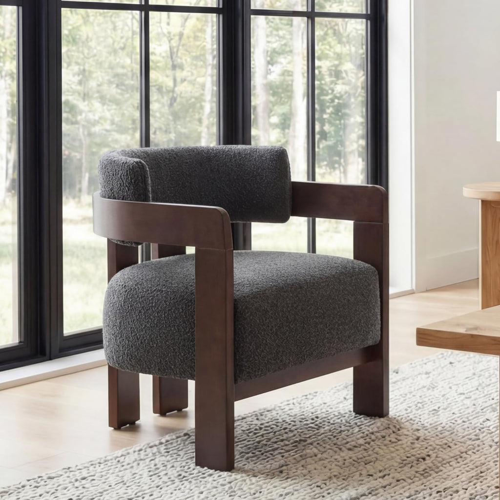 Beige Linen Accent Chairs Set of 2, Upholstered Barrel Living room Chairs