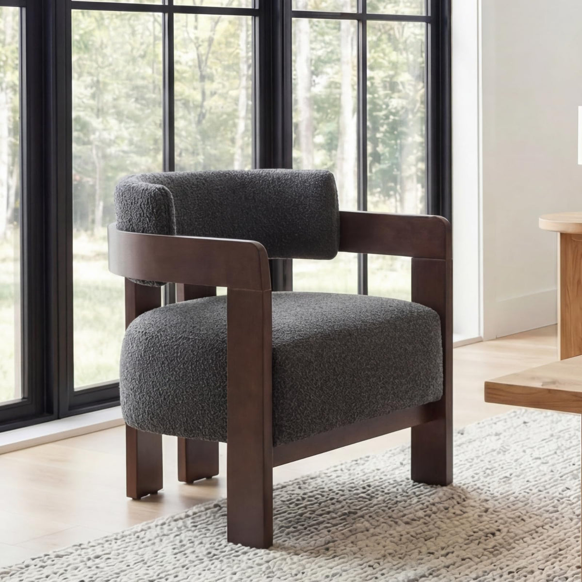 Beige Linen Accent Chairs Set of 2, Upholstered Barrel Living room Chairs