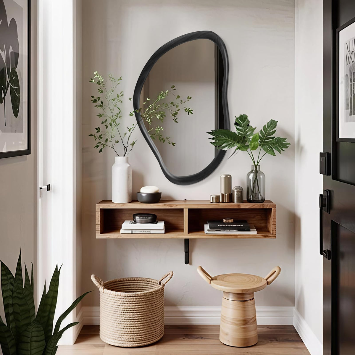 Irregular Wood-Framed Wall Mirror Collection