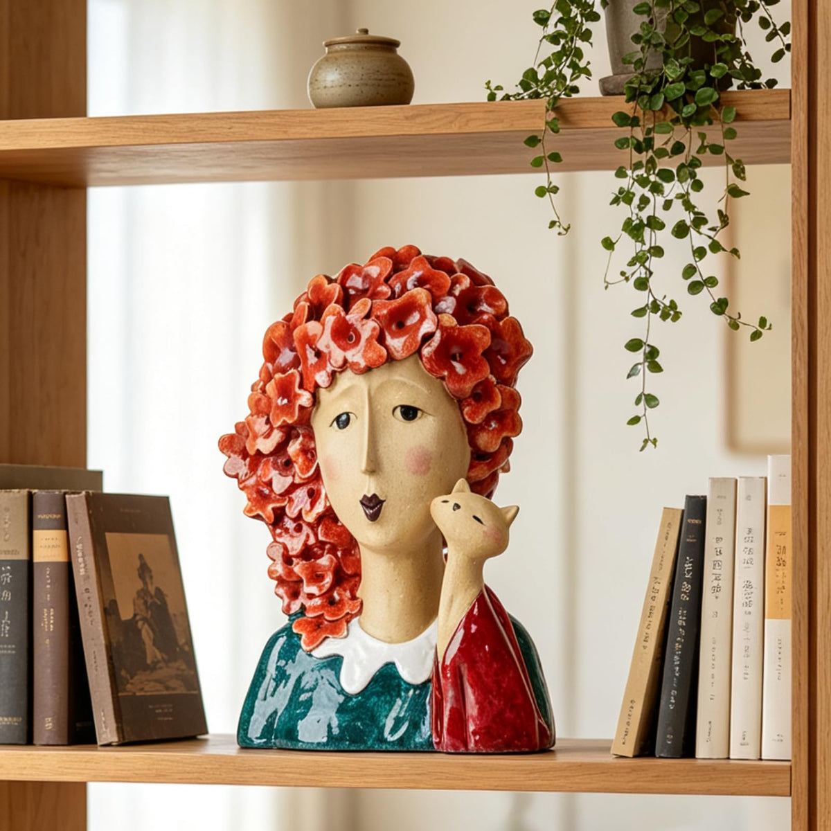 Artistic Frida Kahlo-Inspired Resin Bust Sculpture