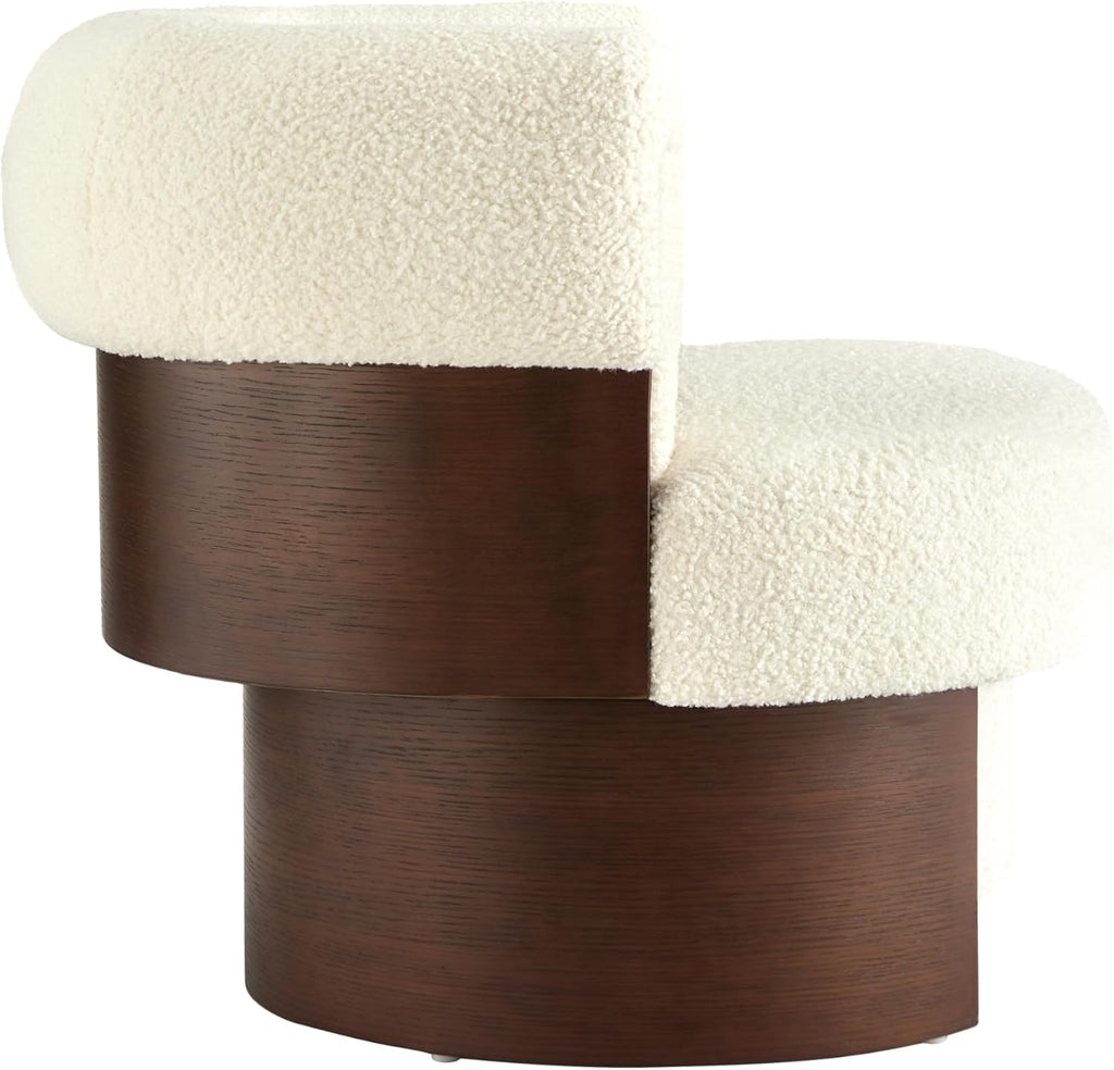 Bouclé Swivel Barrel Accent Chairs – Set of 2
