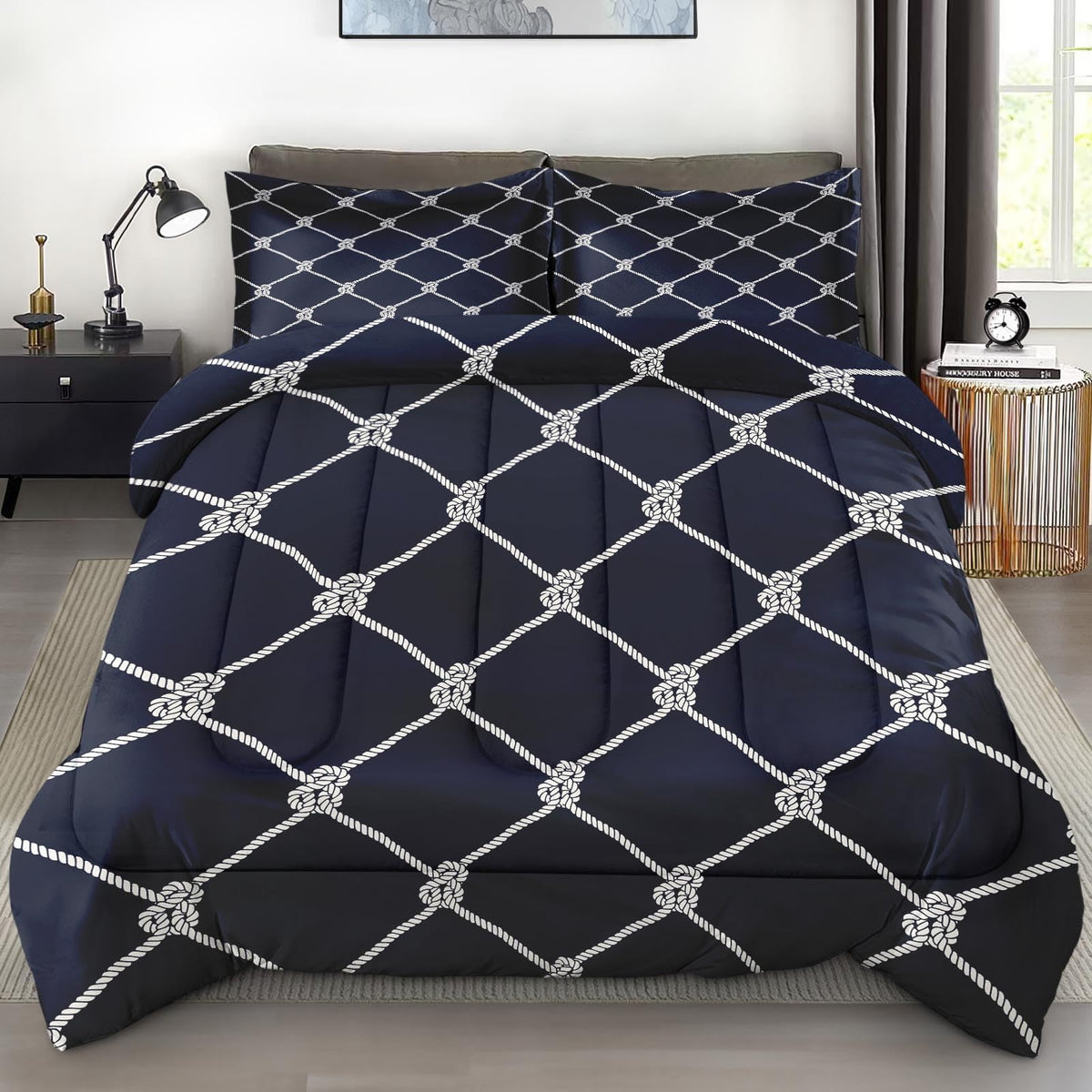 Pamnest Queen Comforter Set, 3 Pieces African Floral Bedding, All Season