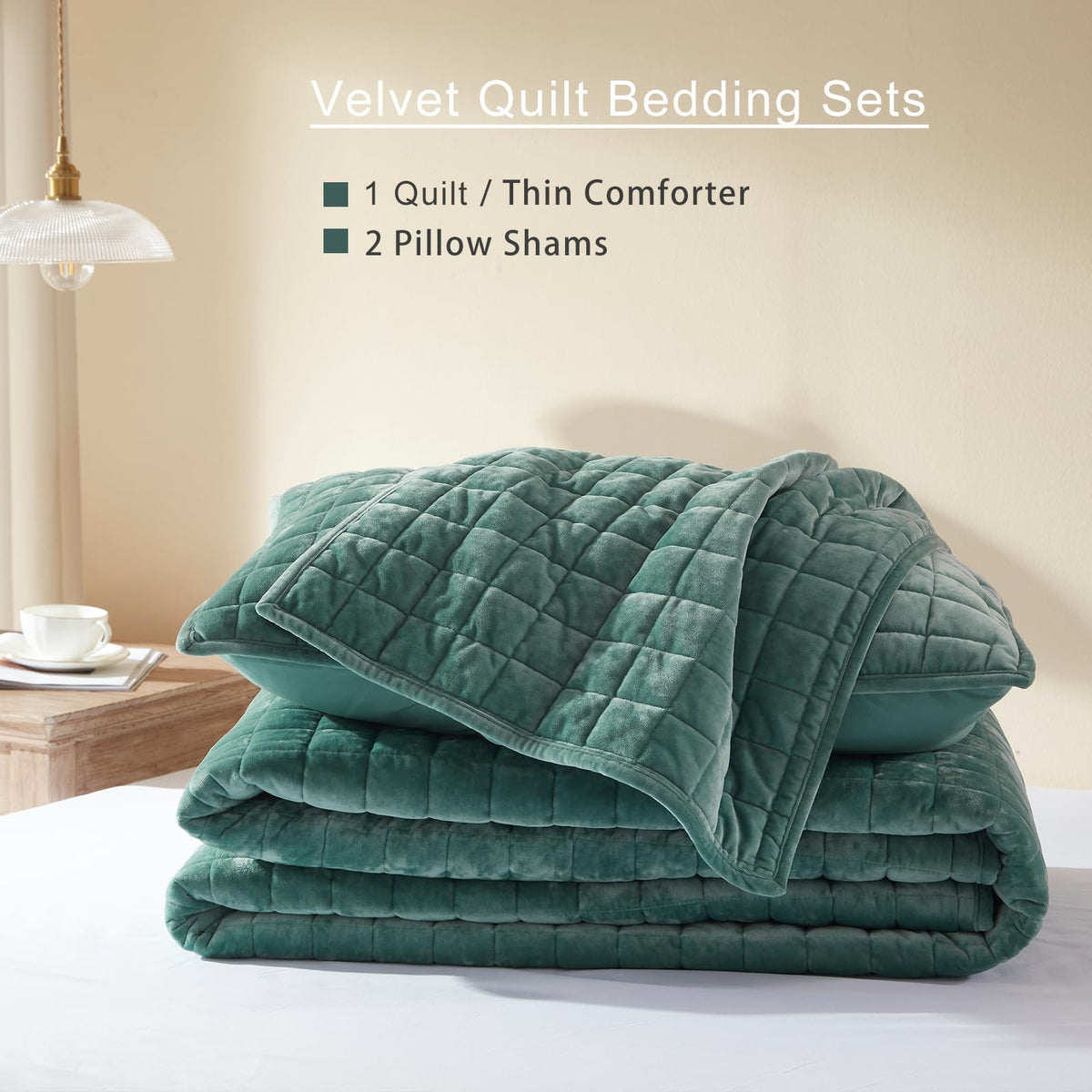LEAONME Velvet Quilt King Size-98''x106''