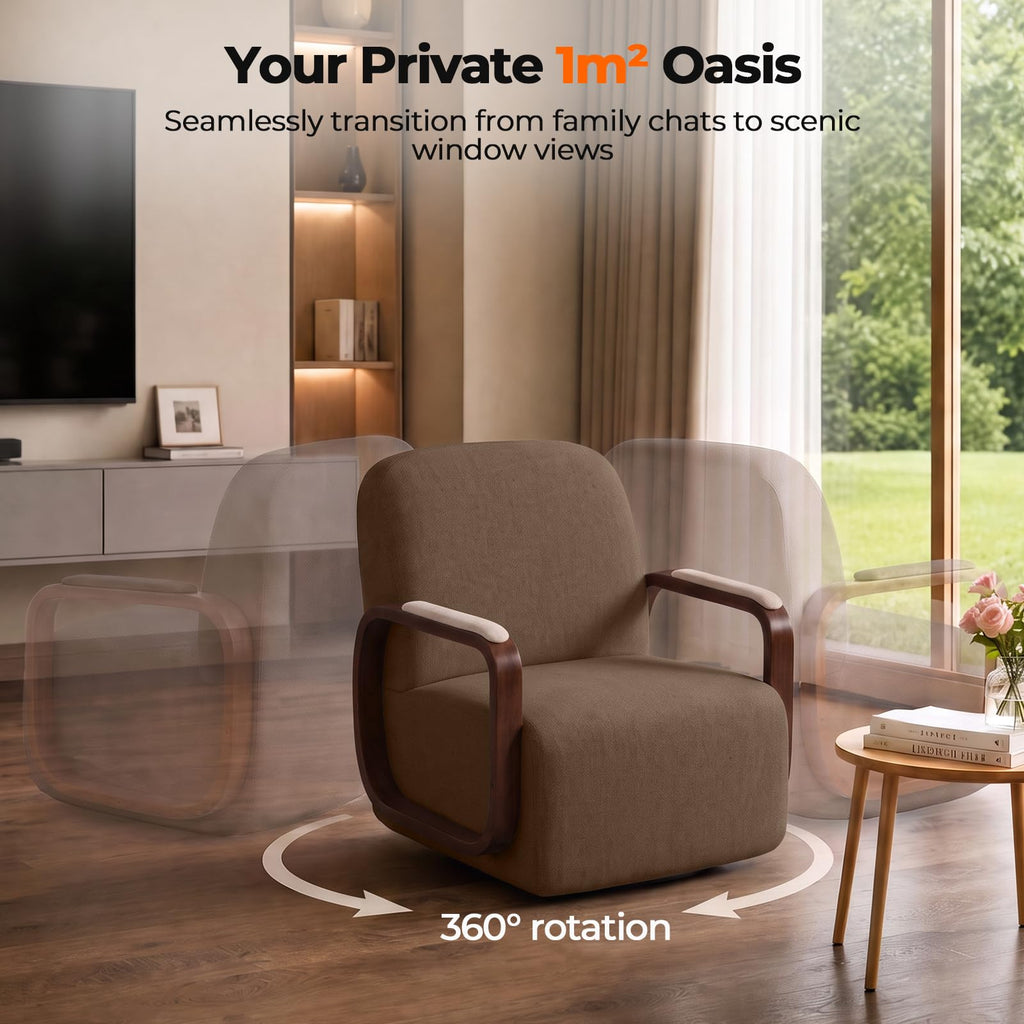 Couchus Swivel Accent Chair with Sturdy Base (Beige, Set of 2)