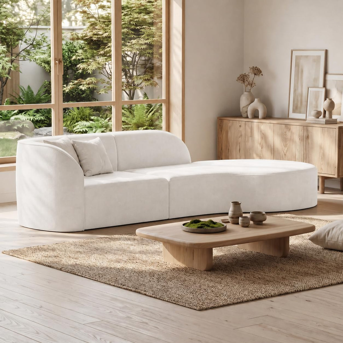 110 Inch Sectional Sofa with Deep Seat Right