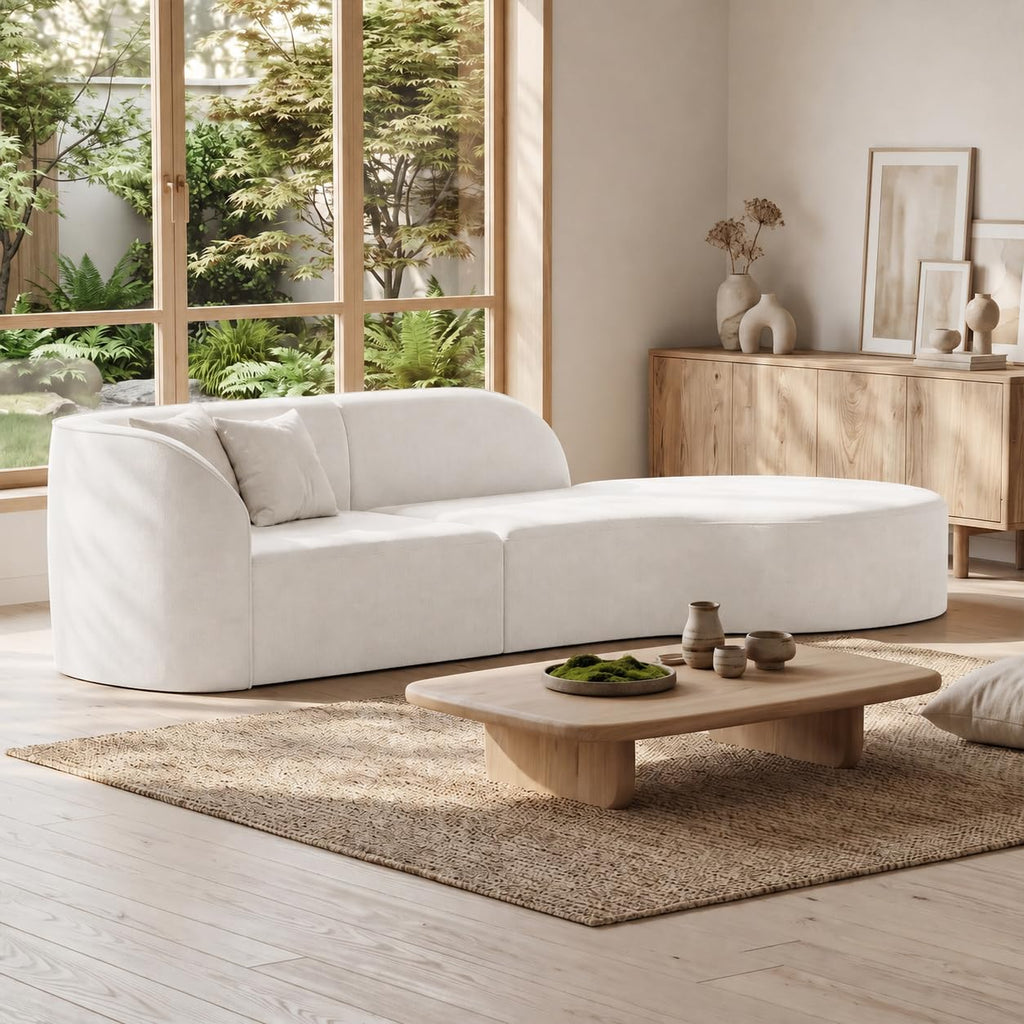 110 Inch Sectional Sofa with Deep Seat Right