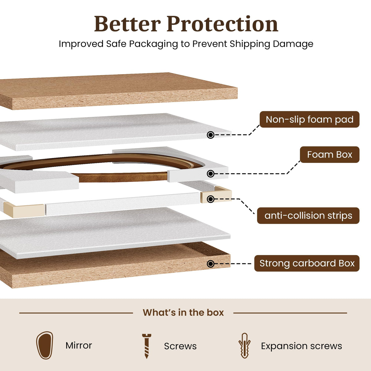 Solid Wood Irregular Full-Length Mirror