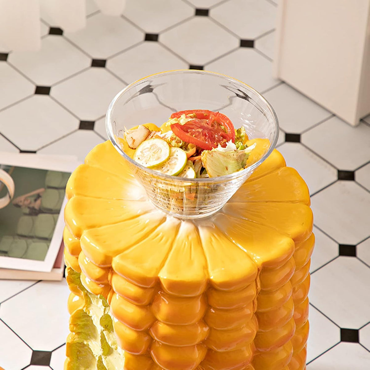 Hand-Painted Corn-Shaped Resin Stool