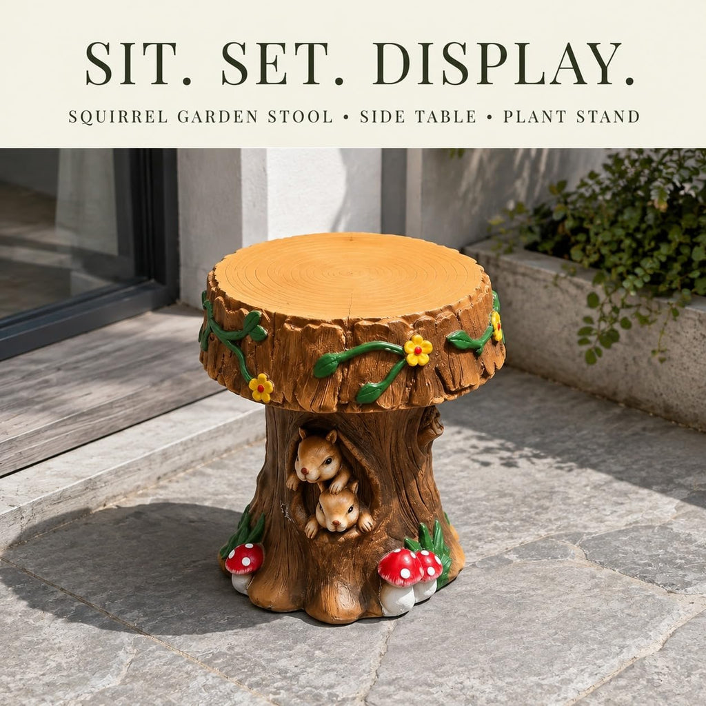 Corn Cob Plant Stand Indoor and Outdoor Resin Garden Stool Drum Seat Accent