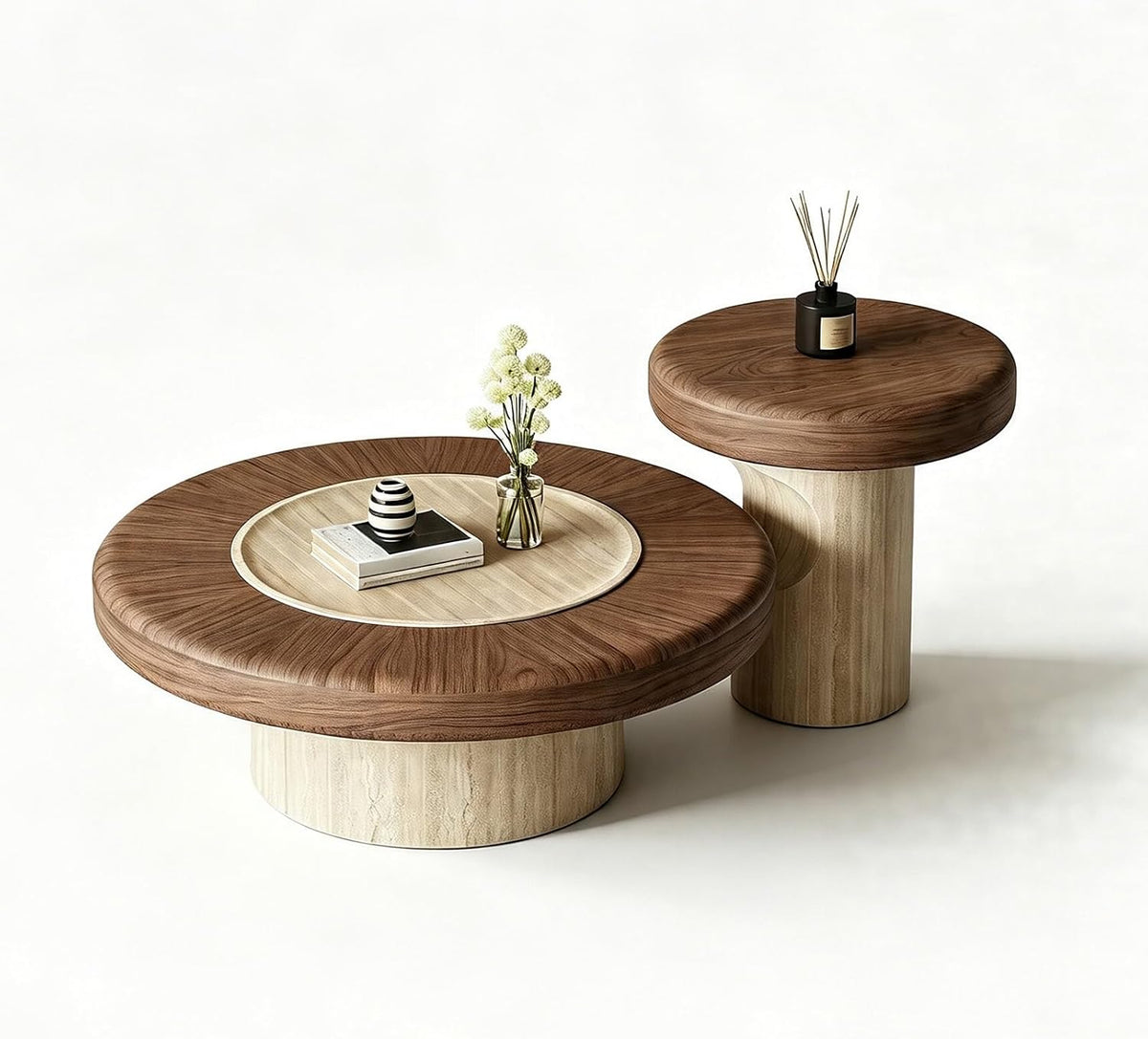 Round Nesting Coffee Table Set