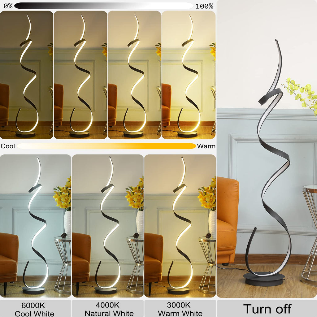 3 Color Temperature LED 60W 59inches Golden Electroplated Floor Lamp with Remote
