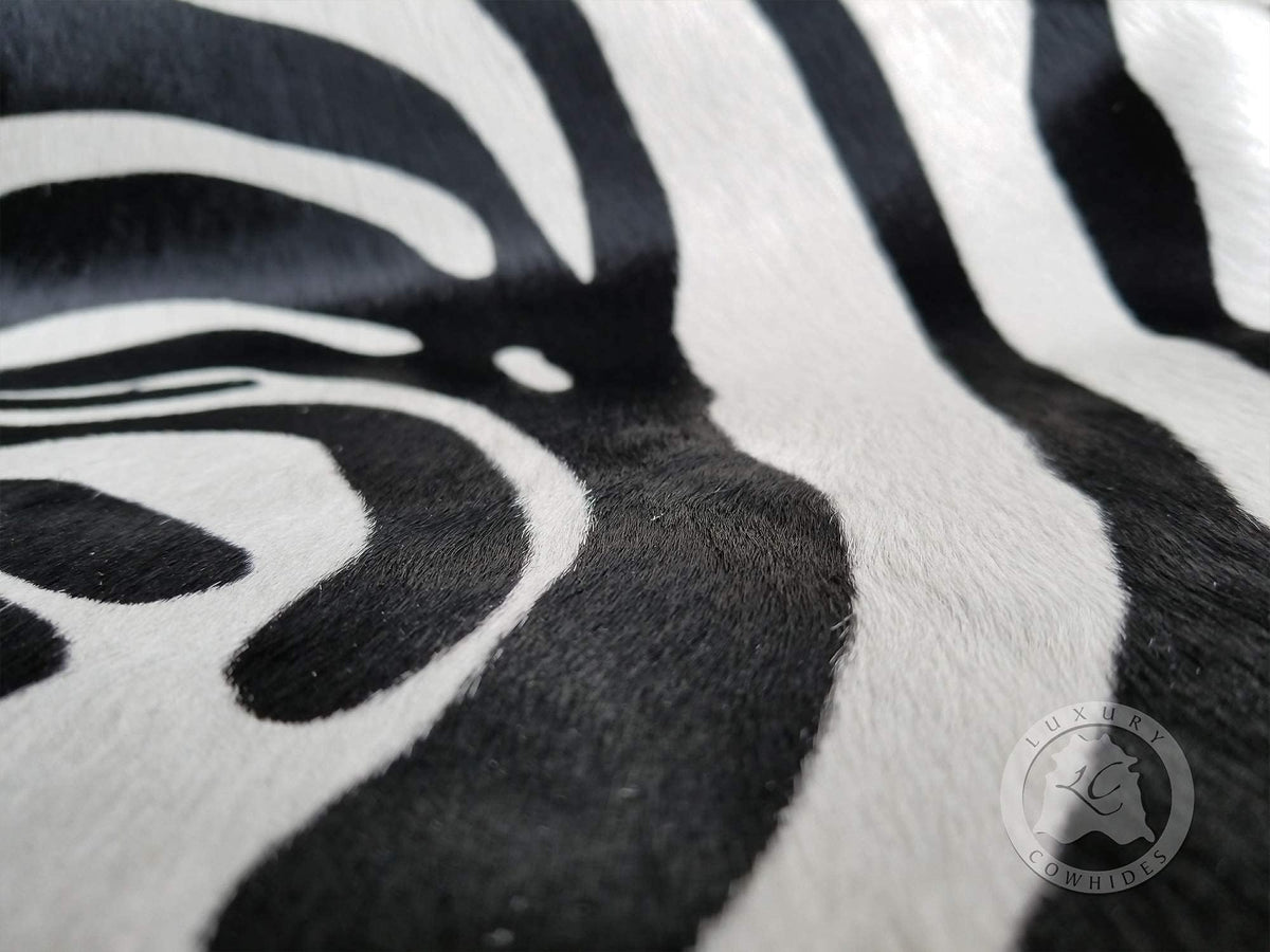 Sunshine Cowhides 100% Genuine Zebra Print Brown on Beige Cowhide Rug - Modern