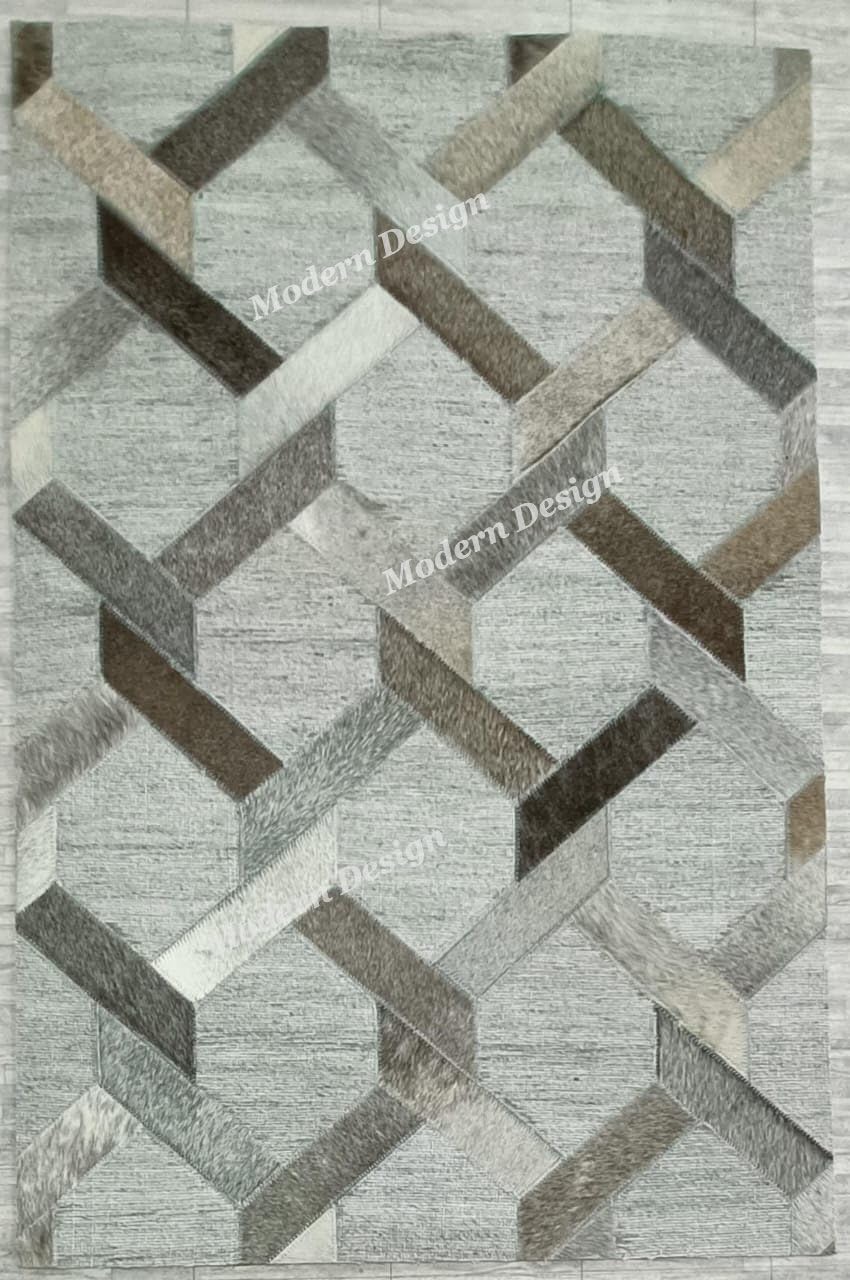 Modern Design Patchwork Cowhide Area Rug
