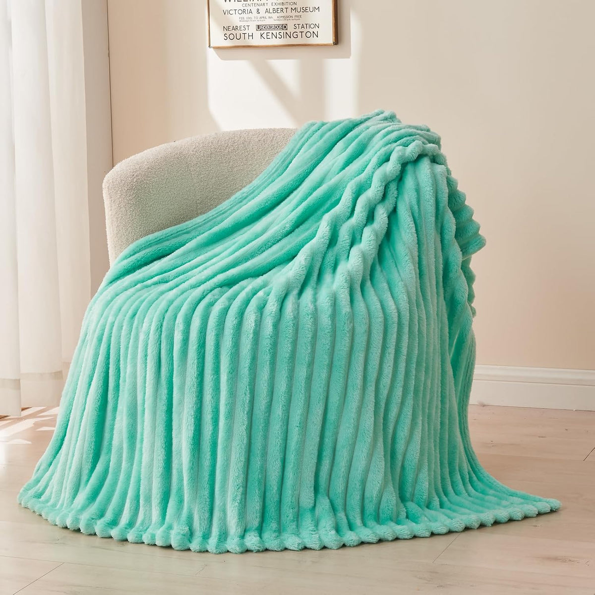 Ribbed Fleece Throw Blanket