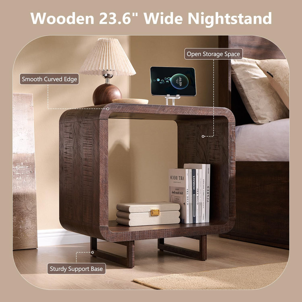 Curved Two-Tier End Table