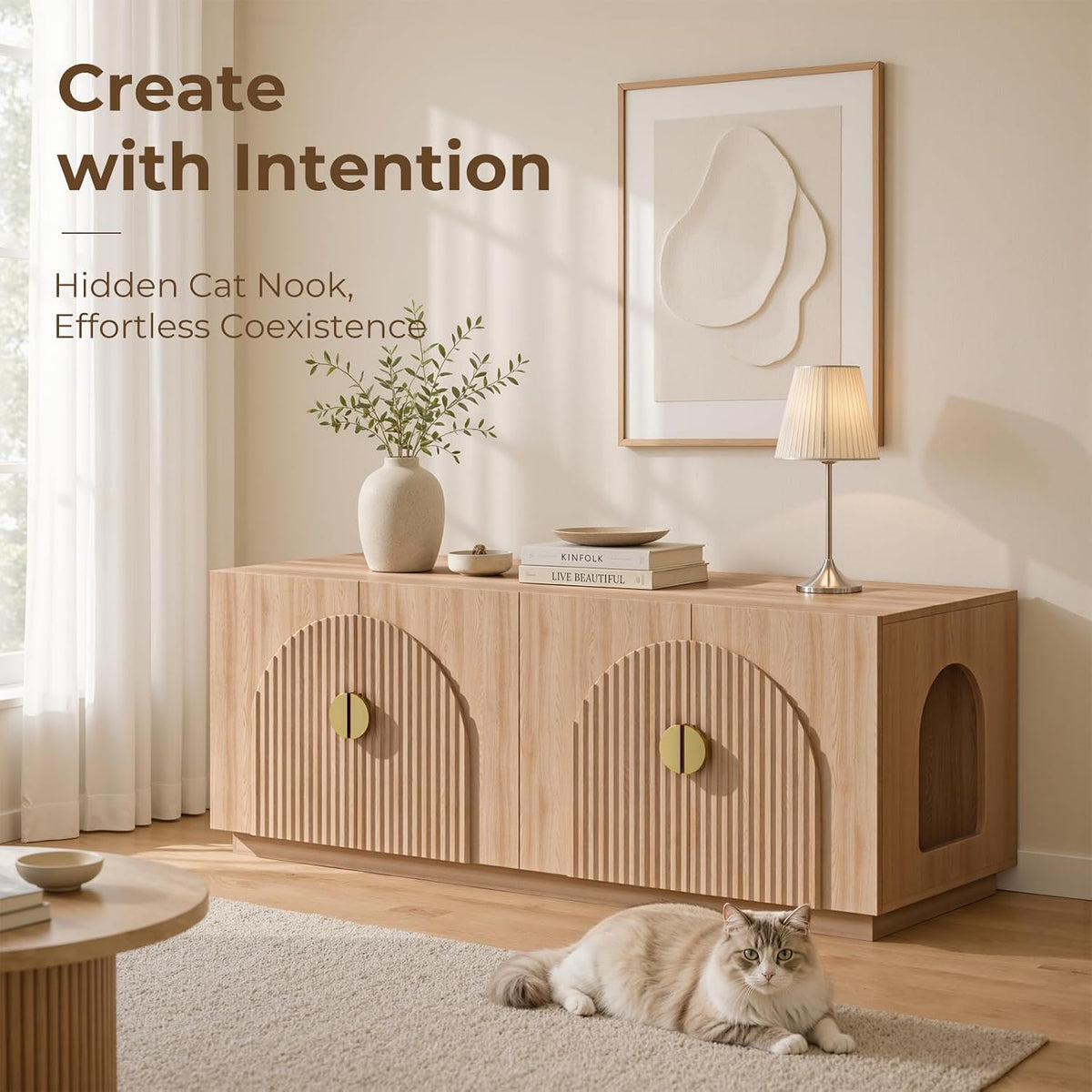 Double Cat Litter Enclosure with Optional Divider