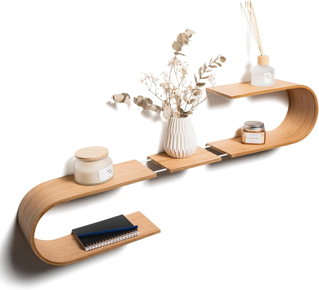 Geometric Oval Floating Wall Shelf