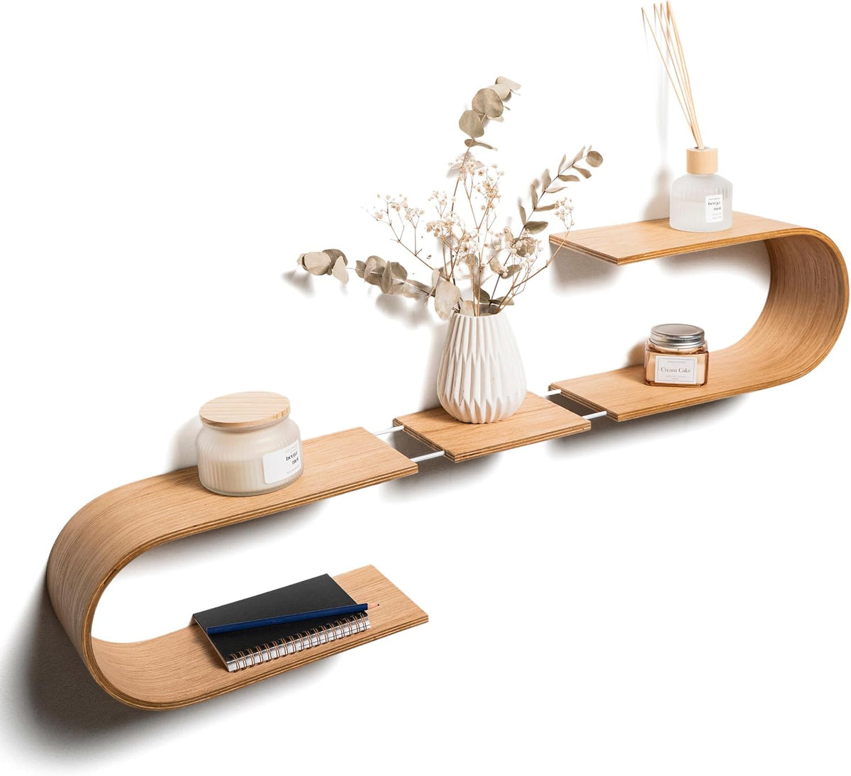 Geometric Oval Floating Wall Shelf