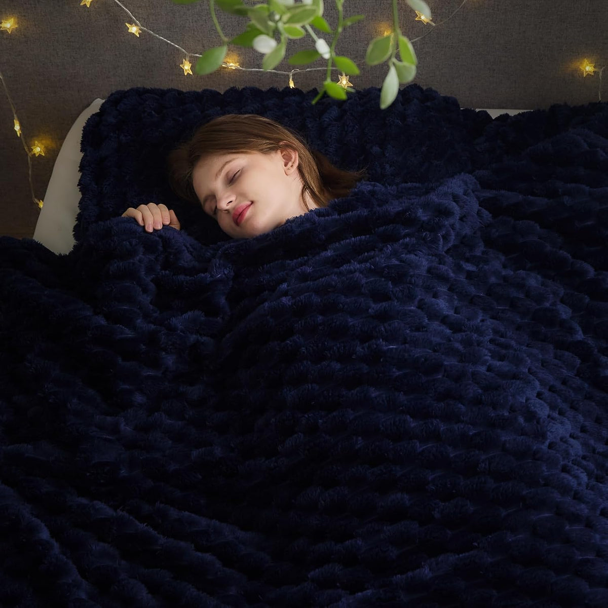 Ribbed Fleece Throw Blanket