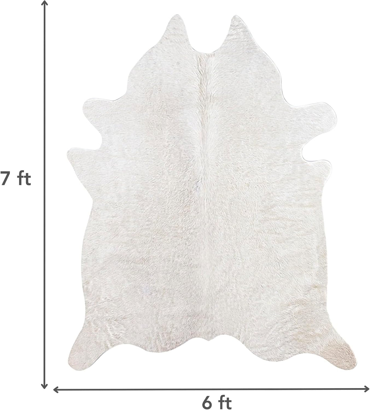 Natural Geneva Cowhide Area Rug, Off-White, 6 ft x 7 ft