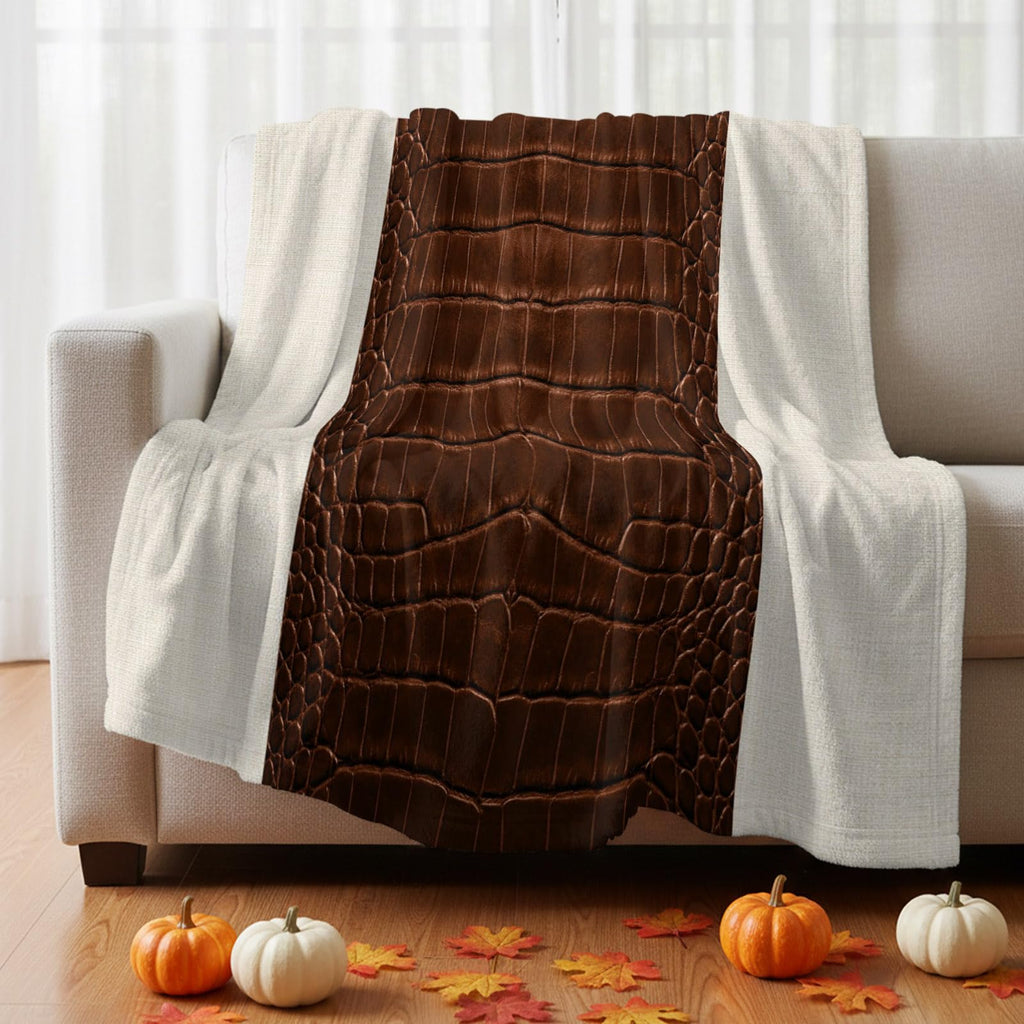 Western Cow-Print Flannel Throw Blanket
