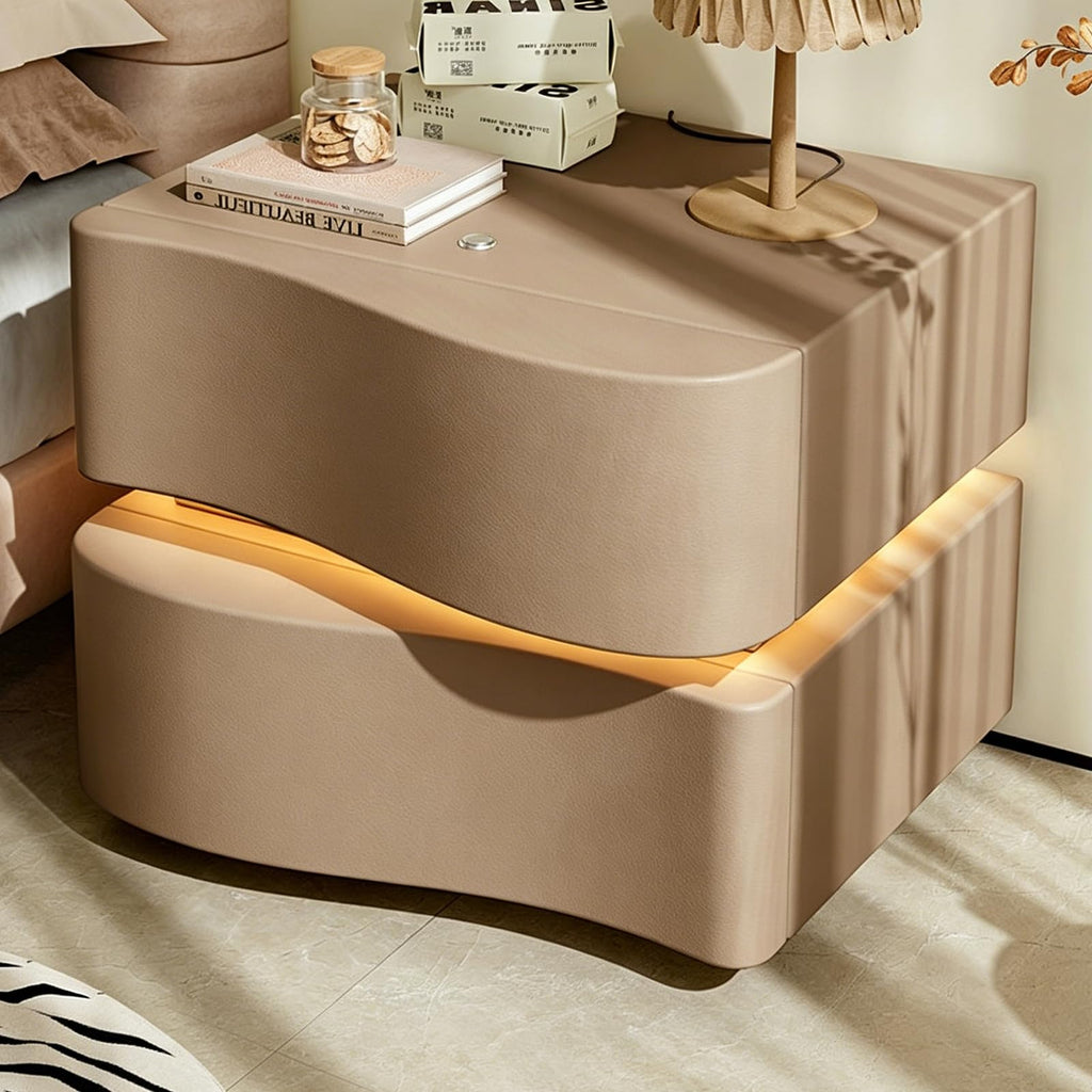 Fluted Touch-Light Nightstand