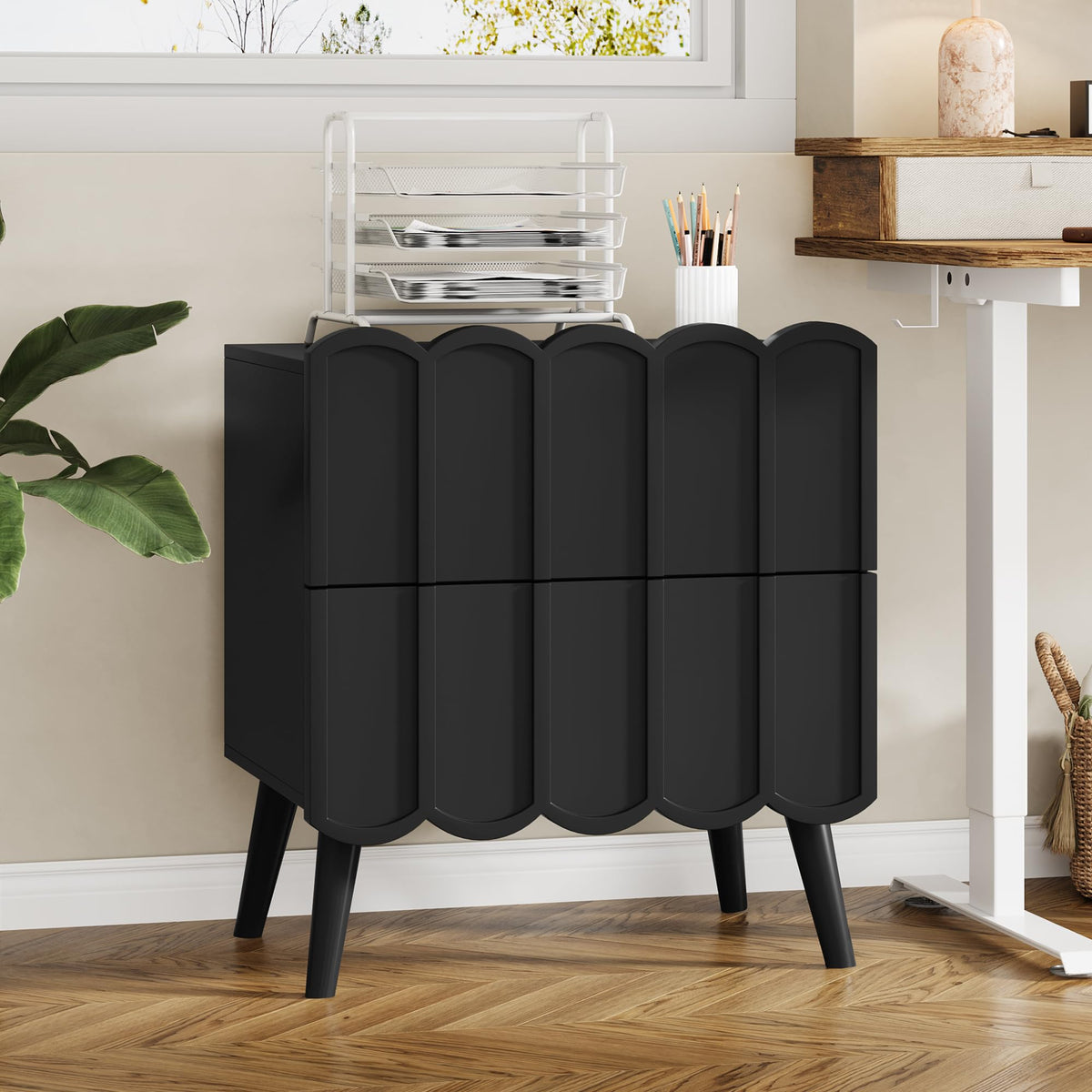 Fluted Nightstand