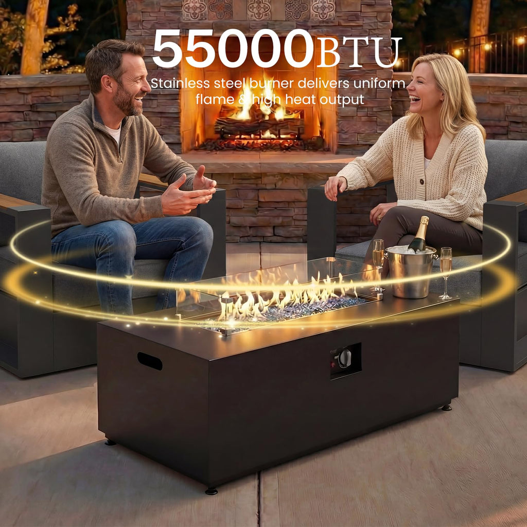 Aluminum Patio Set with Fire Pit Table