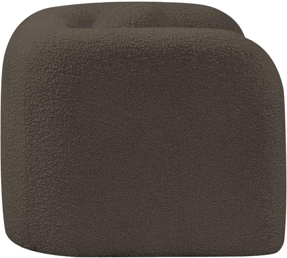 Art Deco Bouclé Accent Chair with Ball Pillow