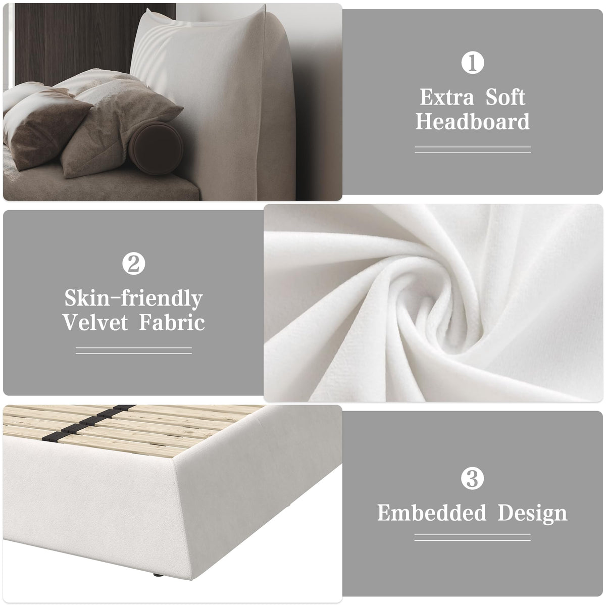 LUMISOL Queen Size Bed Frame