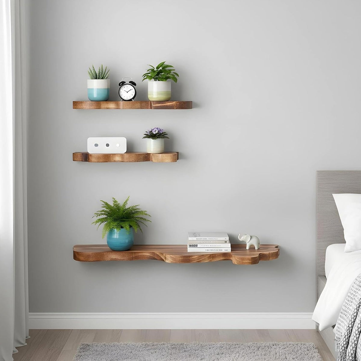 Live-Edge Cloud Floating Shelves – 3-Set