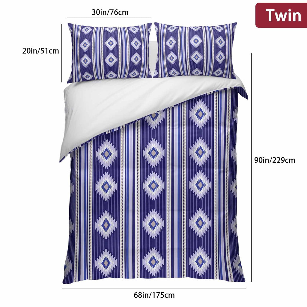 3 Pieces Duvet Cover Queen Bedding Sets Western Ethnic Brown Geometric Luxury Soft