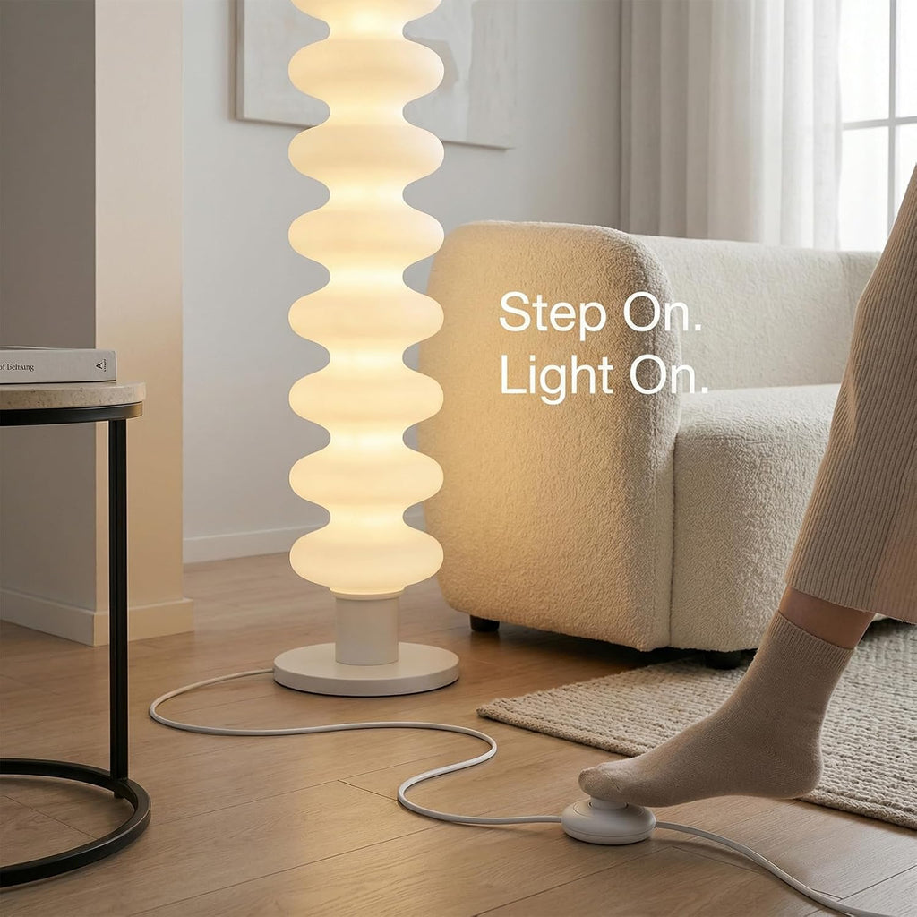 Modern Floor Lamp with White Acrylic Shade＆ 3 Color Temperatures