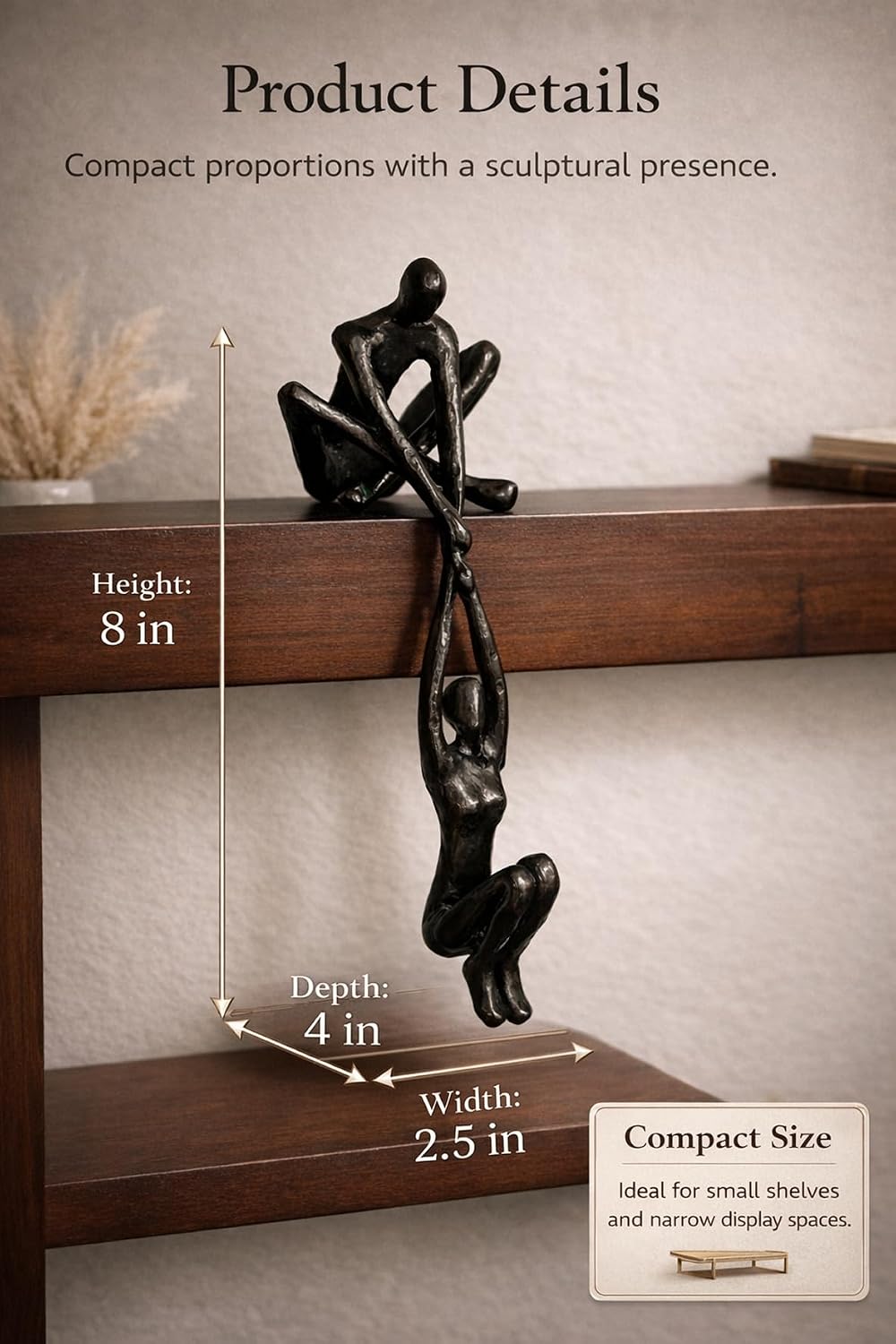Abstract Cast Iron Couple Sculpture