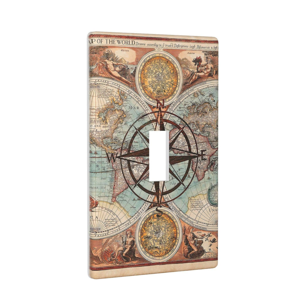 Cartoon Ice Cream Cone With Dripping White Glaze And Wafer Decor Print Light Switch Plate Cover Plastic Wall Plates (Single Gang Electrical Switch Duplex Outlet Cover)