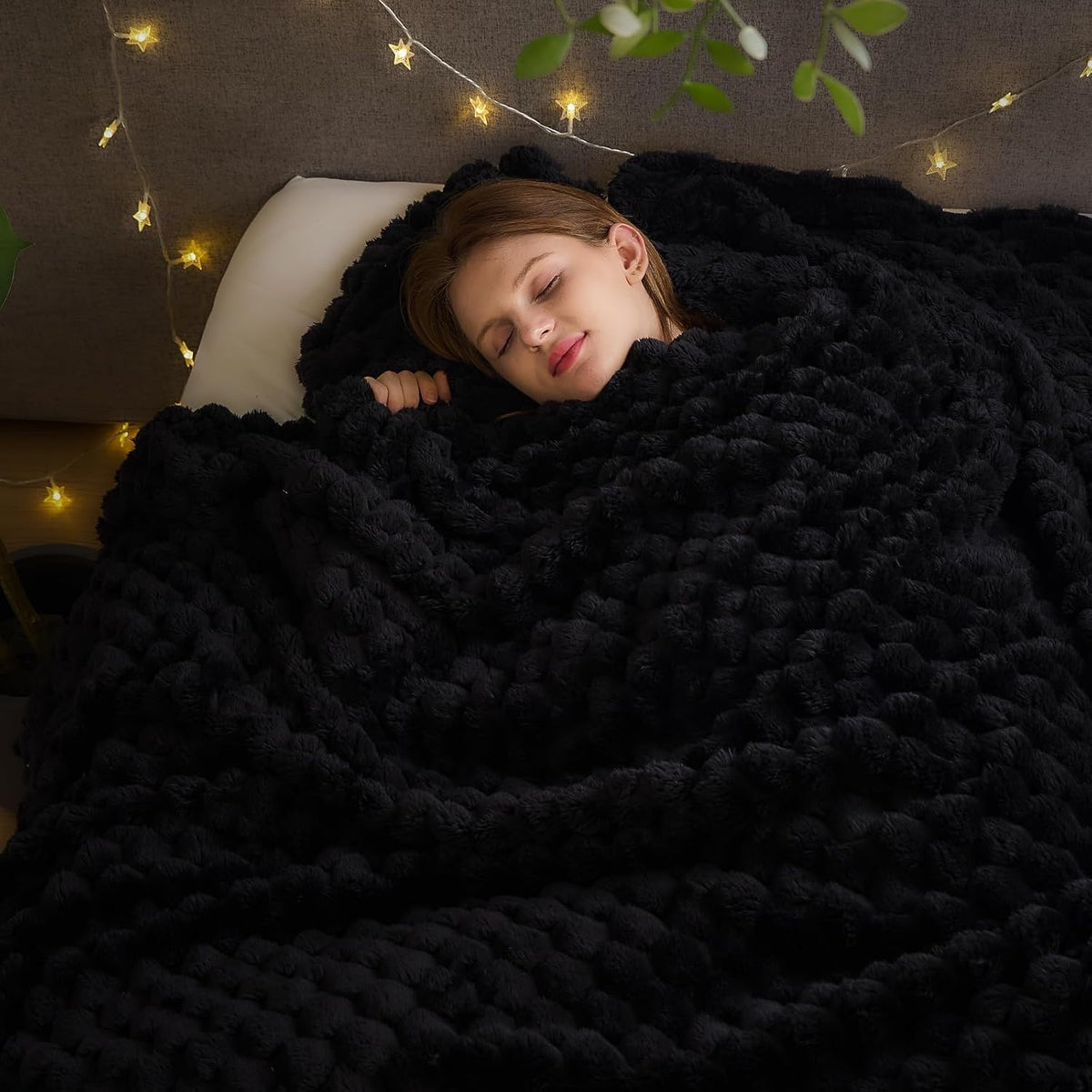 Ribbed Fleece Throw Blanket