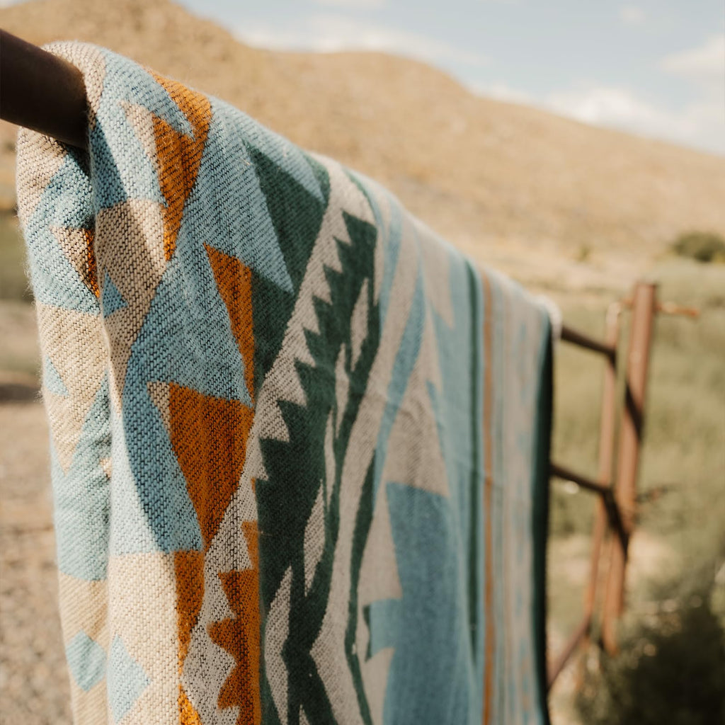Aztec Sherpa-Lined Throw Blanket