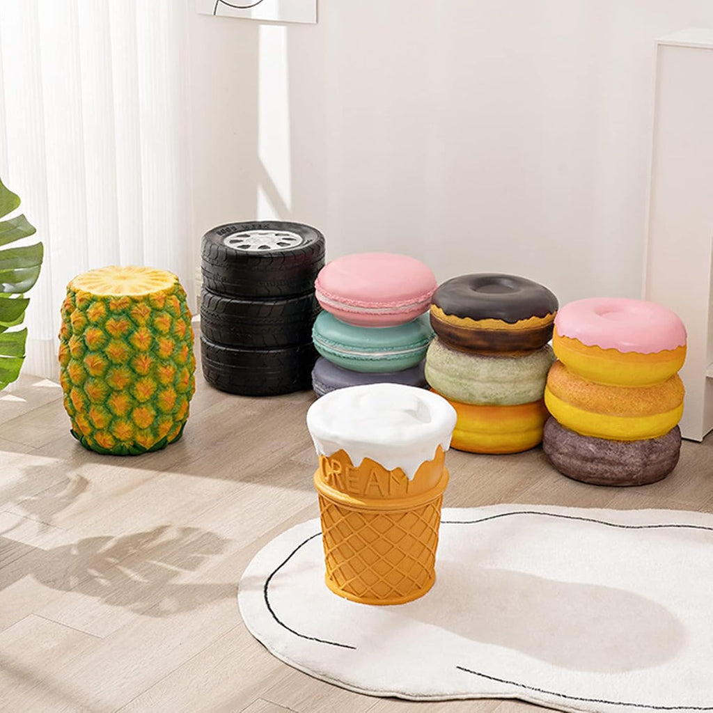 Ice Cream-Shaped Resin Accent Stool