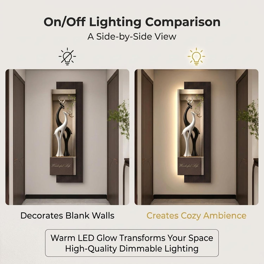 Vertical Deer 3D LED Wall Art