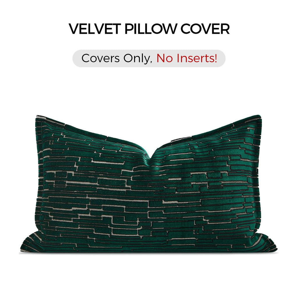 Luxury Brown Cut Pile Velvet Pillow Covers 18x18 with Raised Textured Pattern(Not a