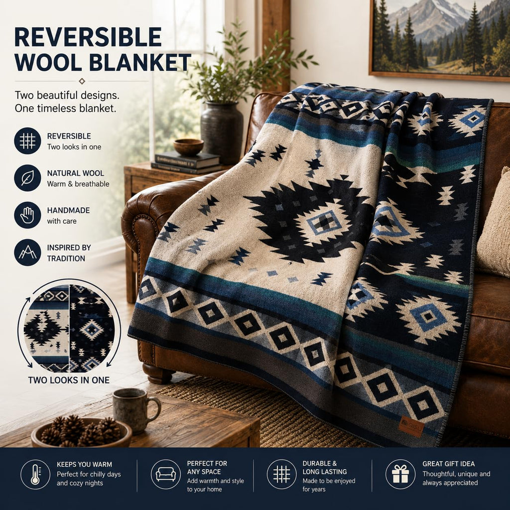 Handmade Ecuadorian Wool Throw Blanket